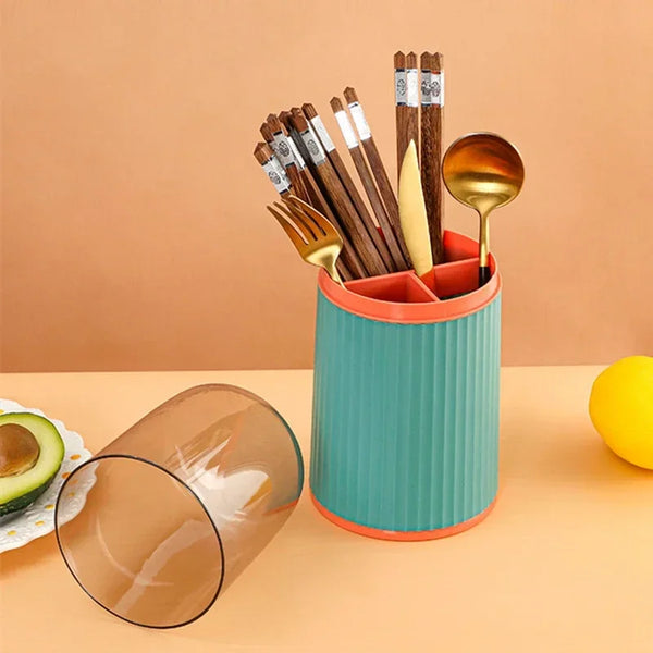 3 Grid Cutlery Organizer With Lid