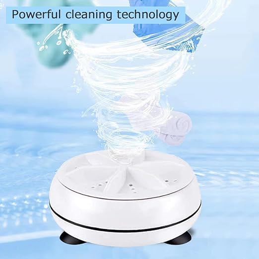 Portable USB Travel Washer – Ultrasonic Rotating Turbine Mini Washing Machine for Socks, Underwear, Dishes & Clothes